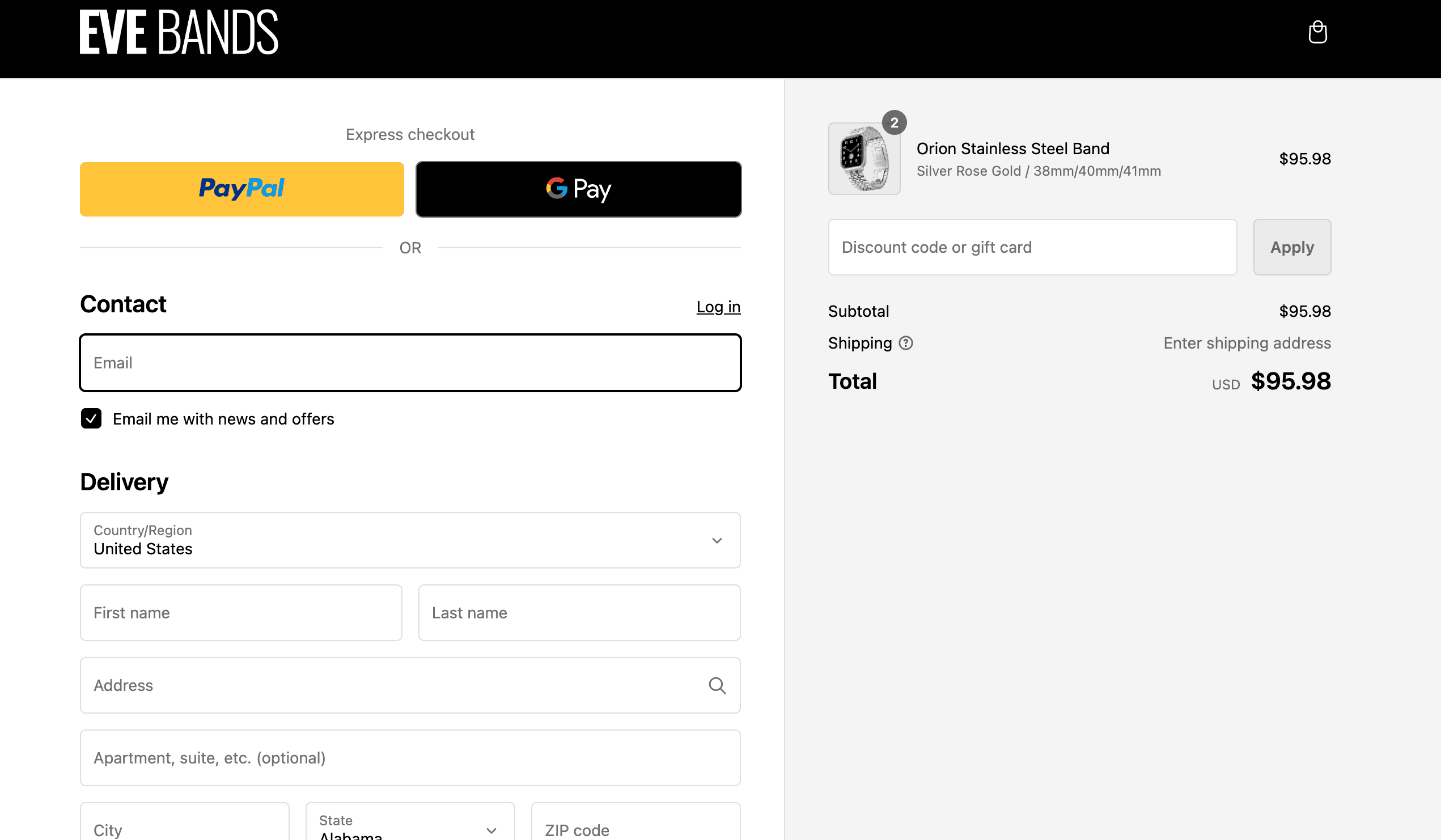 How to apply Eve Bands coupon code